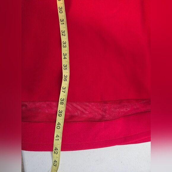 Lane Bryant Mesh Short-Sleeved Fit & Flare Red Dress size 26/28 - Picture 6 of 7